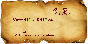Vertán Réka névjegykártya